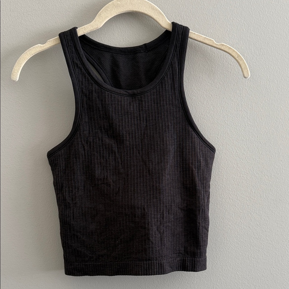 lululemon athletica Black Ribbed Tank Top with Light Support